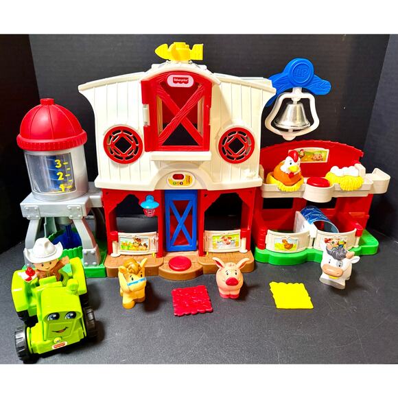 FP Little People Caring For Animals Farm Barn Truck Farmer Animals Smart Stages - Picture 1 of 7
